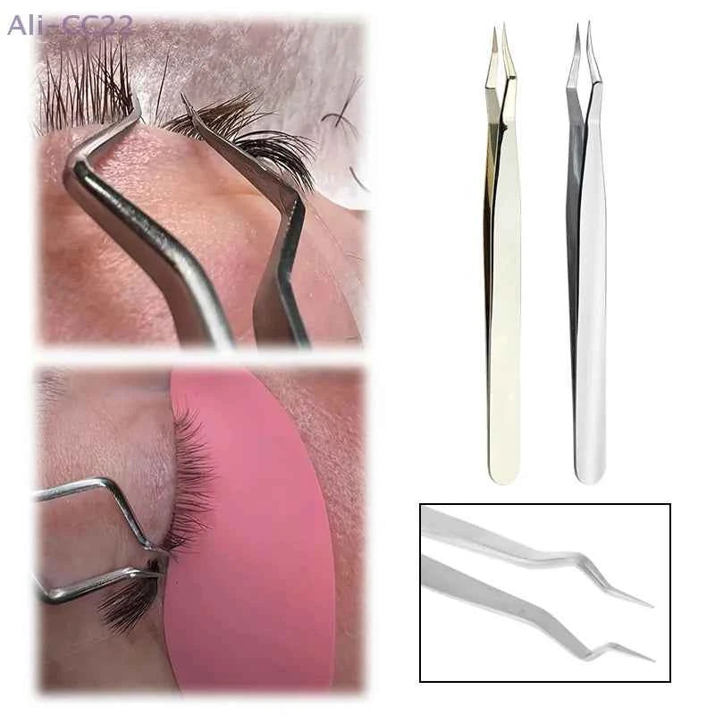 LuxeLash Anti-Slip Precision Tweezers | Curved & Straight Tips for Flawless Lash Extensions & Nail Art