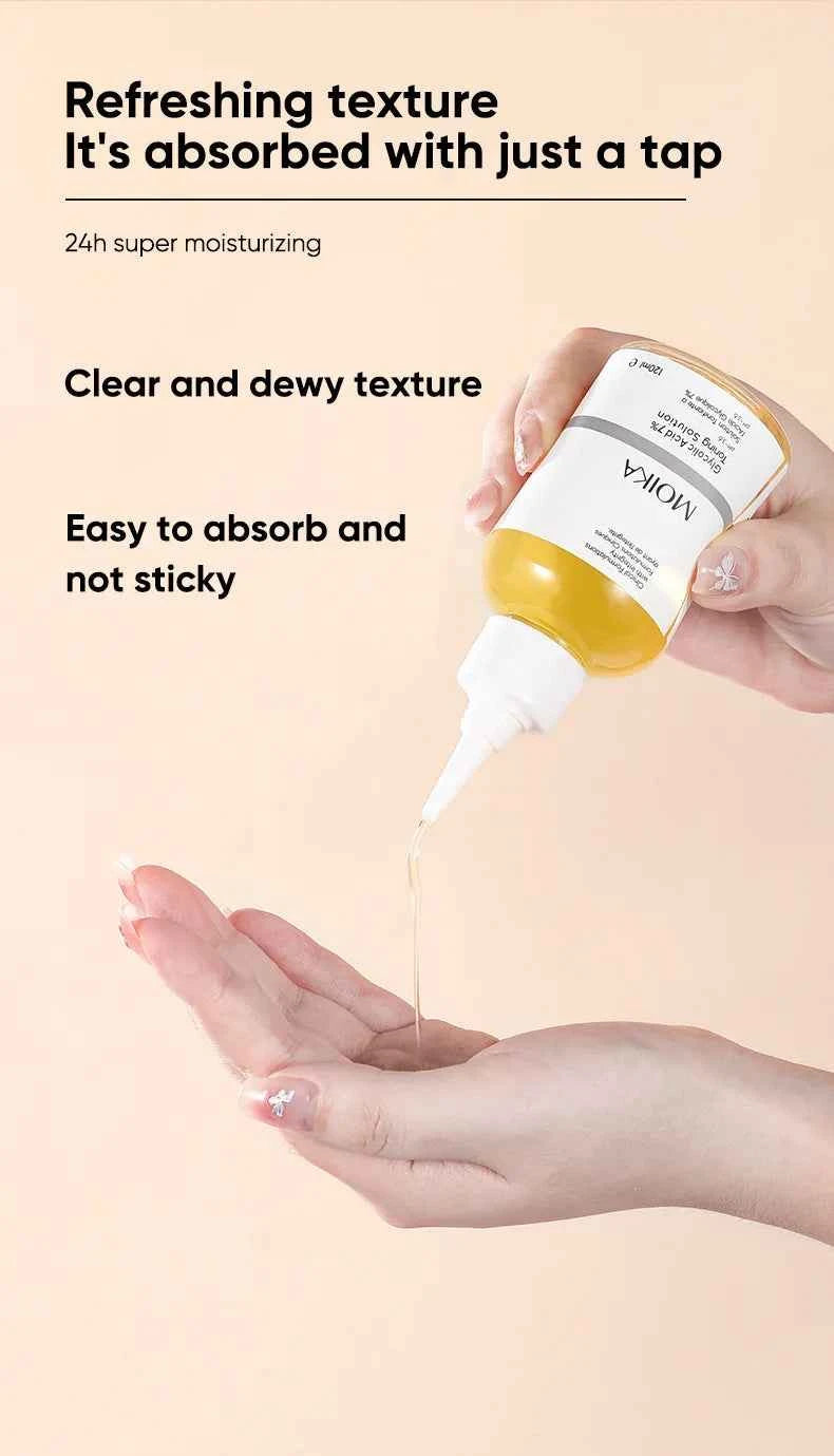 120ml Hydrating 7% Glycolic Acid Face Toner AHA Pore Minimizing Serum Facial Exfoliating Moisturizing Face Lotion