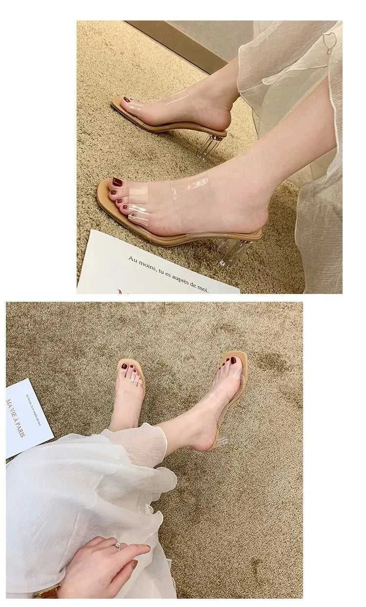 Transparent High Heels Women Square Toe Sandals Summer Shoes Woman Clear High Pumps Wedding Jelly Buty Damskie Heels Slippers The jack market .AU The jack market .AU Step Up Your Style: Trendy Shoes for Every Occasion! $ 72 14:193#Apricot color 5CM;200000124:100013888
