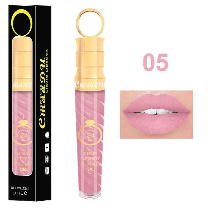 1 Pcs Matte Lip Gloss Waterproof Selection Spiral Glossy Lipstick Long-lasting Non-stick Cup Non-fading Exquisite Gift