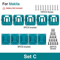 Dewalt/Makita/Milwaukee Battery Storage Rack - 5/10 Pack Wall Mount Bracket for 14.4V & 18V Li-ion Batteries