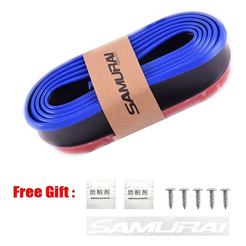 2.5M Car Front Bumper Lip Protector Carbon Fiber Rubber Splitter Chin Spoiler Side Skirt Rubber Anti Scratch Protector Body Kit