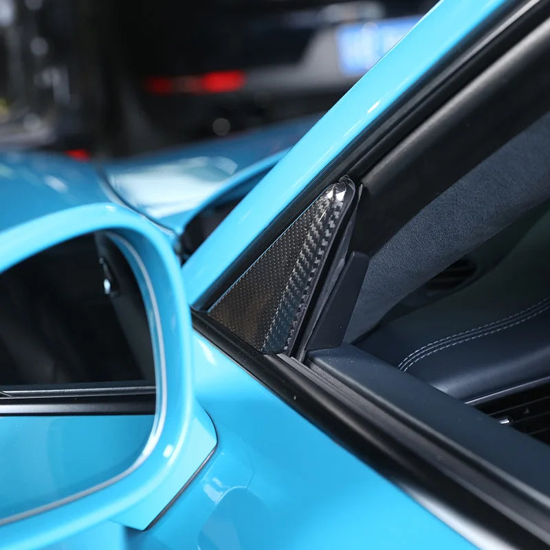 Carbon Fiber Car A Pillar Trim For Porsche 718 911 2013-2021