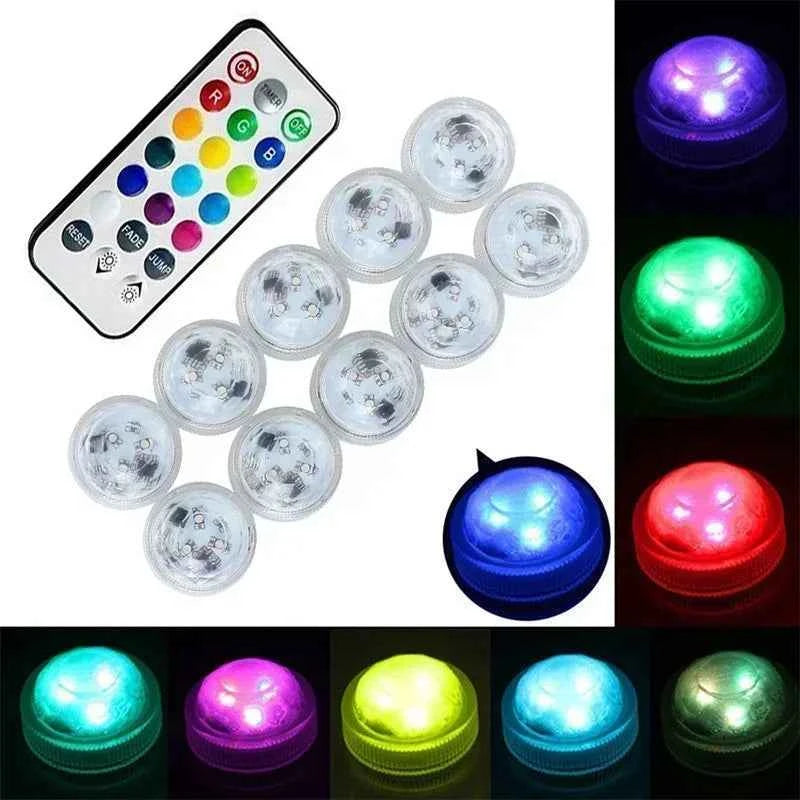 1/10PCS Wireless Adhesive LED Car Interior Ambient Light Remote Control Decor Auto Roof Foot Atmosphere Lamp Bicycle Tail Light