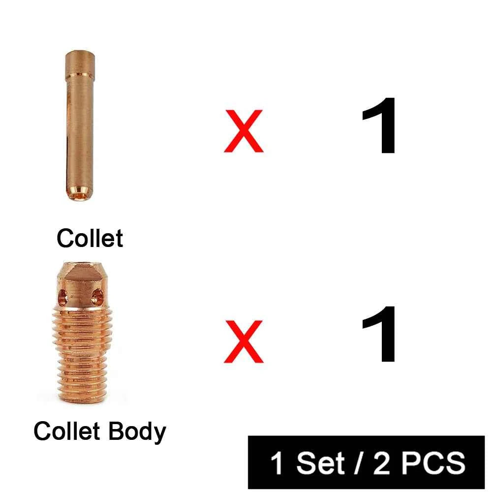 Argon Welding Torch Consumable Collet Body 1.0mm 1.6mm 2.0mm 2.4mm 3.2mm 4.0mm WP9 WP20 WP25 TIG Tungstens Electrodes Collet