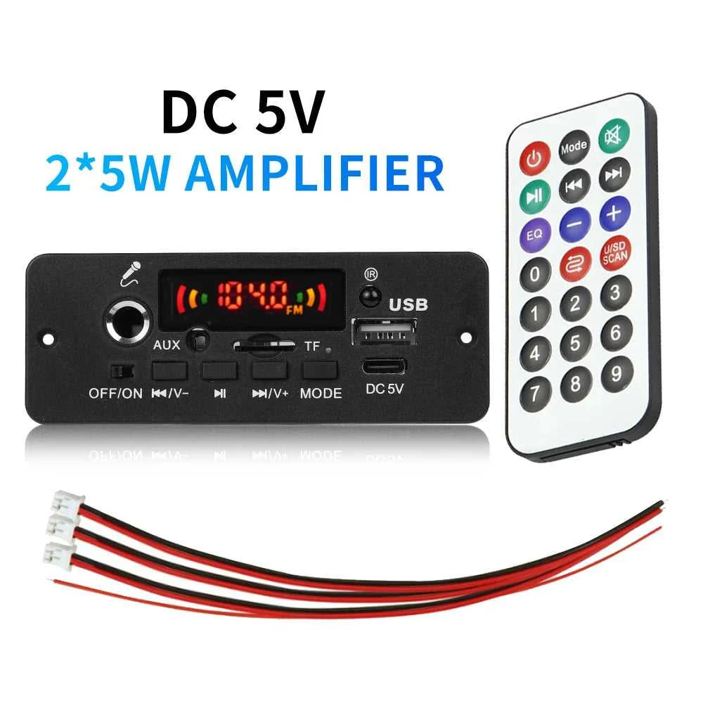 Bluetooth 5.0 10W Amplifier MP3 Decoder Board Wireless Music Player 5V Car FM Radio Module USB TF for Music Subwoofer Speaker The jack market .AU The jack market .AU Home $ 50 14:193#2X5W