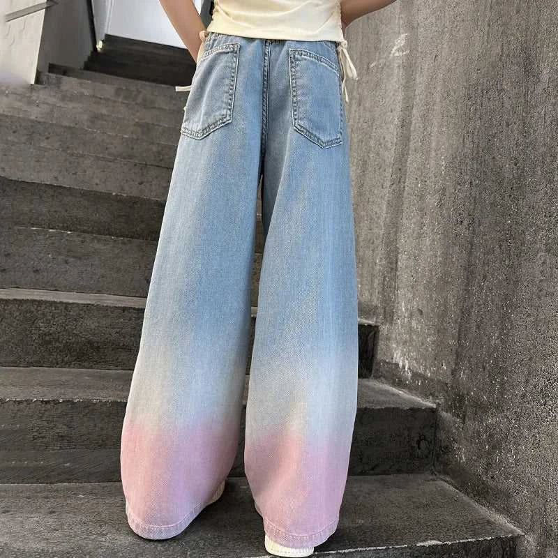 2024 Big Teens Girl Tencel Wide-Leg Jeans Kids Girls Gradient Color Pants Children Outwear Long Trousers Girl Clothing 4-12Years The jack market .AU The jack market .AU Mum & Kids: Essential Products for Every Family $ 48 14:771#model 1;200000463:200004207#150CM