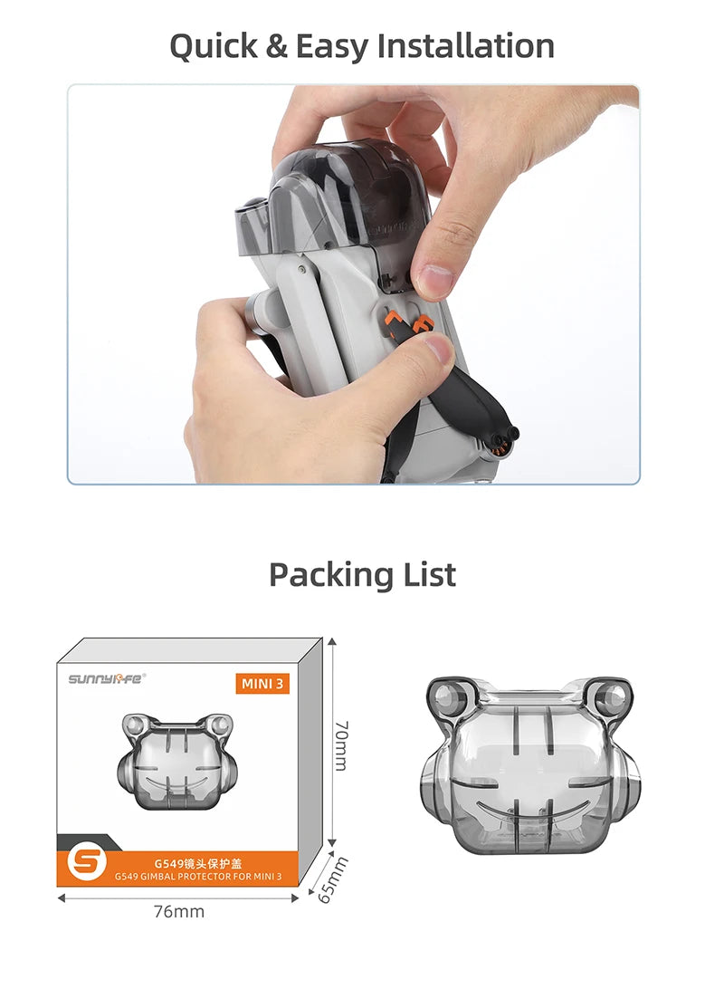 Mini 3 Drone Lens Cap Sunshade Protective Cover Gimbal Camera Lens Hood For DJI Mini 3 Accessories