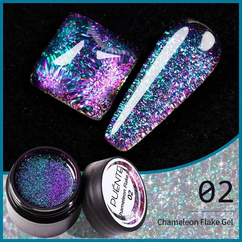 PUENTE Cat Eye Magnetic Gel Nail Polish - Vibrant Starry Galaxy Effect, Soak Off UV, 7.5ML