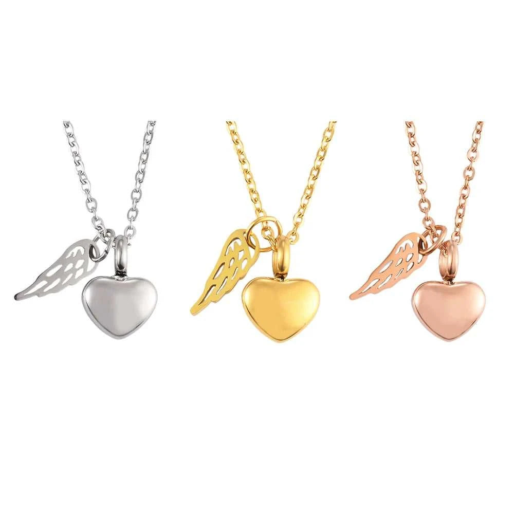 Fashion Heart with Angel Wings Ashes Urn Necklace Cremation Stainless Steel Memorial Pendant Keepsake Jewelry Gift The jack market .AU The jack market .AU Jewellery & Chains $ 51 200001033:200003758#Rose Gold Customized