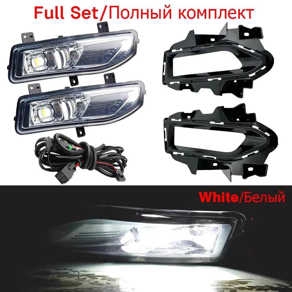 2 Pieces 30W 4000LM Car Passenger + Driver LED Lens Fog Light Assembly H11 For Nissan Versa Sedan 2020 2021 2022 2023 2024 2025