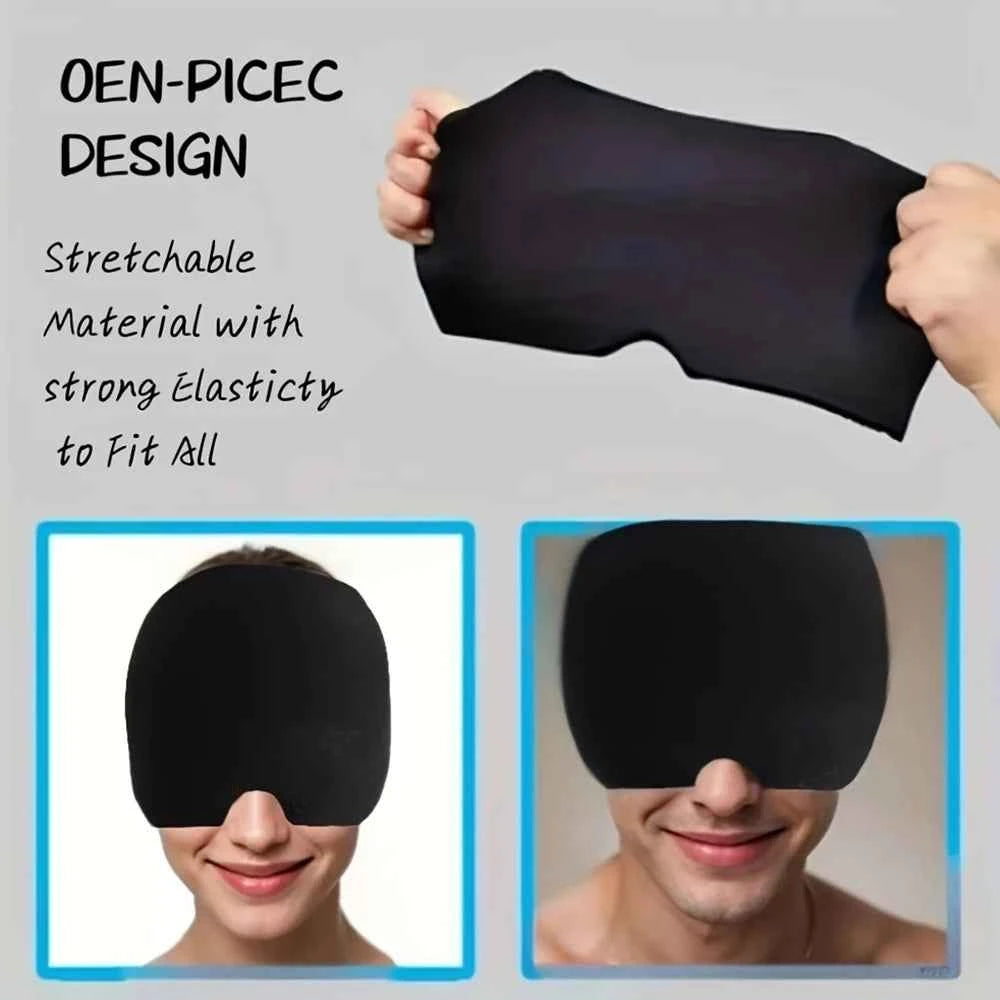 Migraine Relief Cap - Dual Hot & Cold Therapy Head Wrap for Headaches, Sinus Pressure & Puffy Eyes
