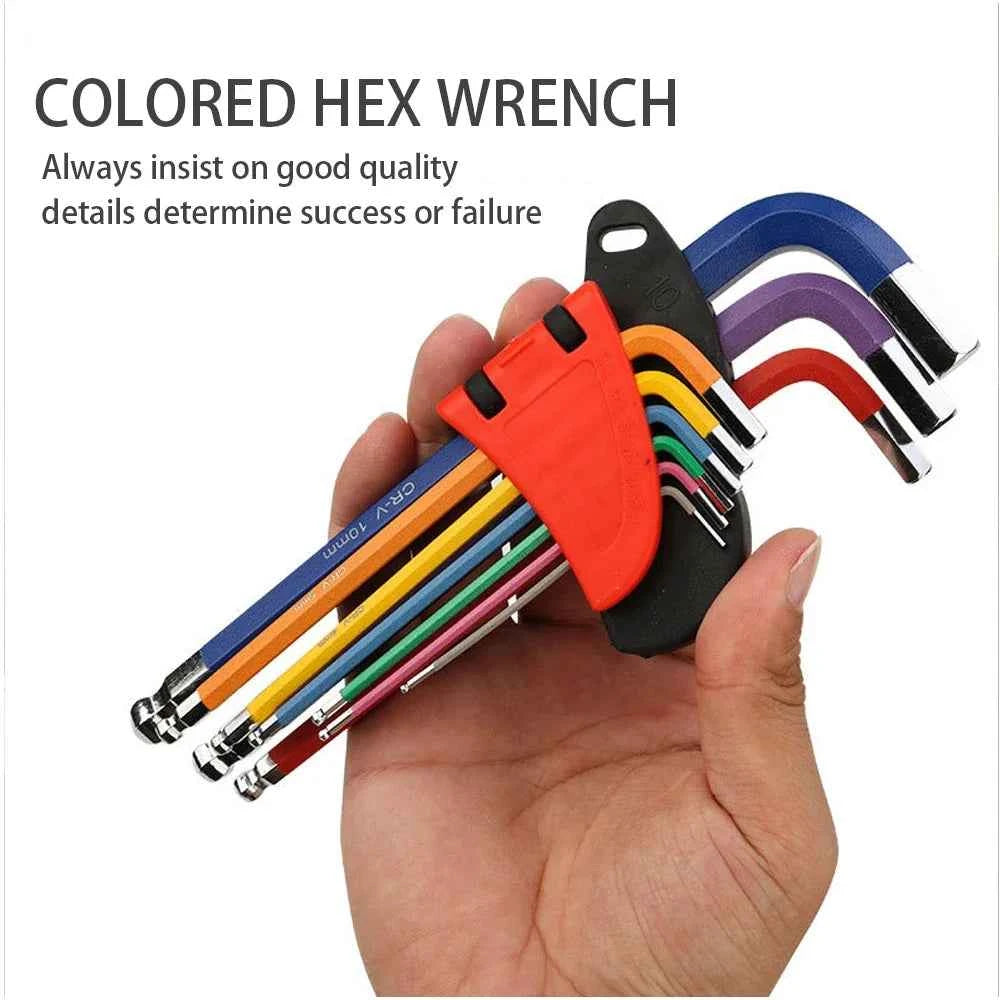 9Pcs S2 Alloy Steel Hex Key Set with Quick Snap Adapter & Ball Head for Ultimate Precision
