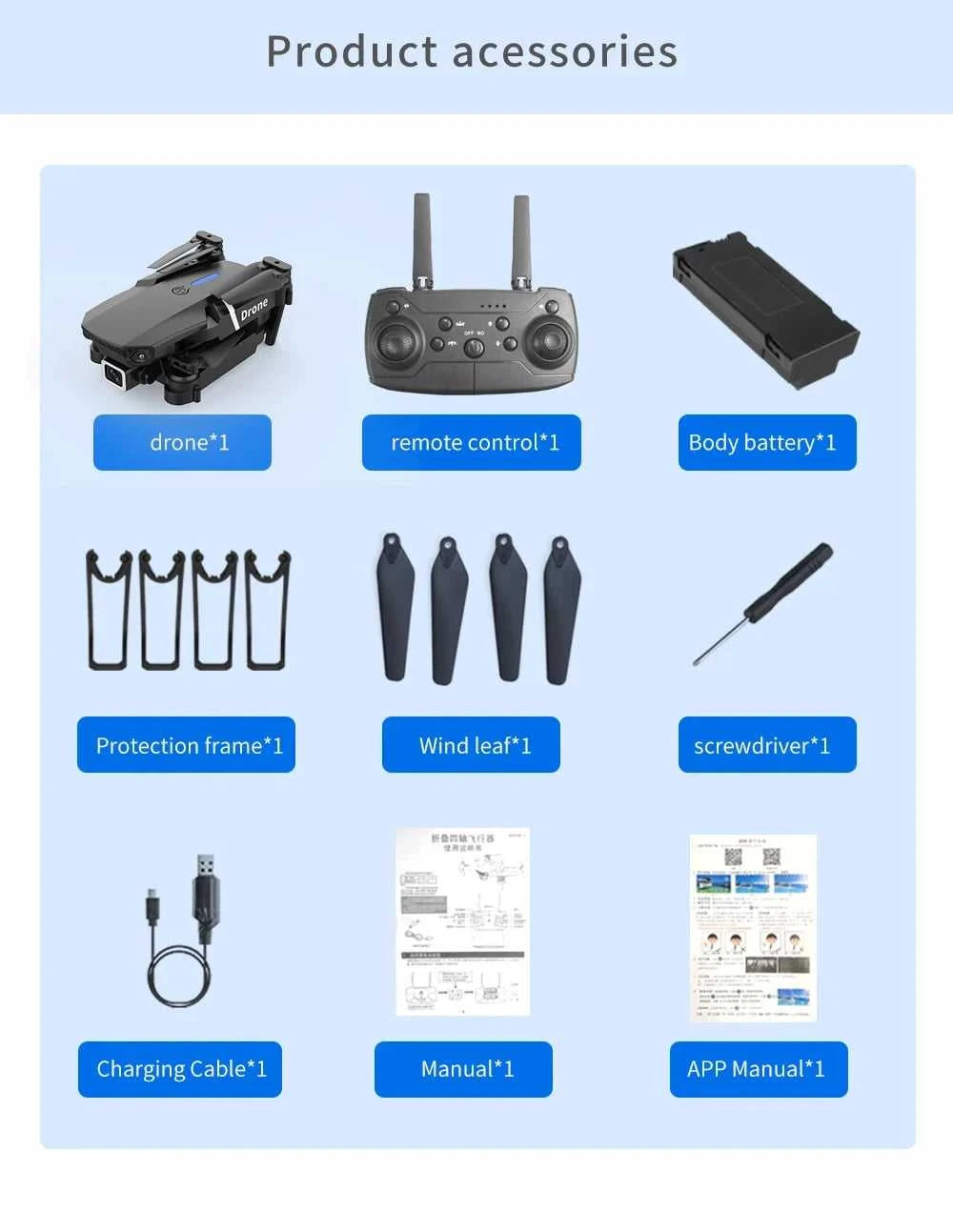 Lenovo New Drone E88 Pro RC 20000M Quadcopter Drone FPV WiFi Foldable With Mod Altitude Resistance 8K Camera Wide-angle Shootin The jack market .AU The jack market .AU Drones $ 78 14:29#B-no-Cam