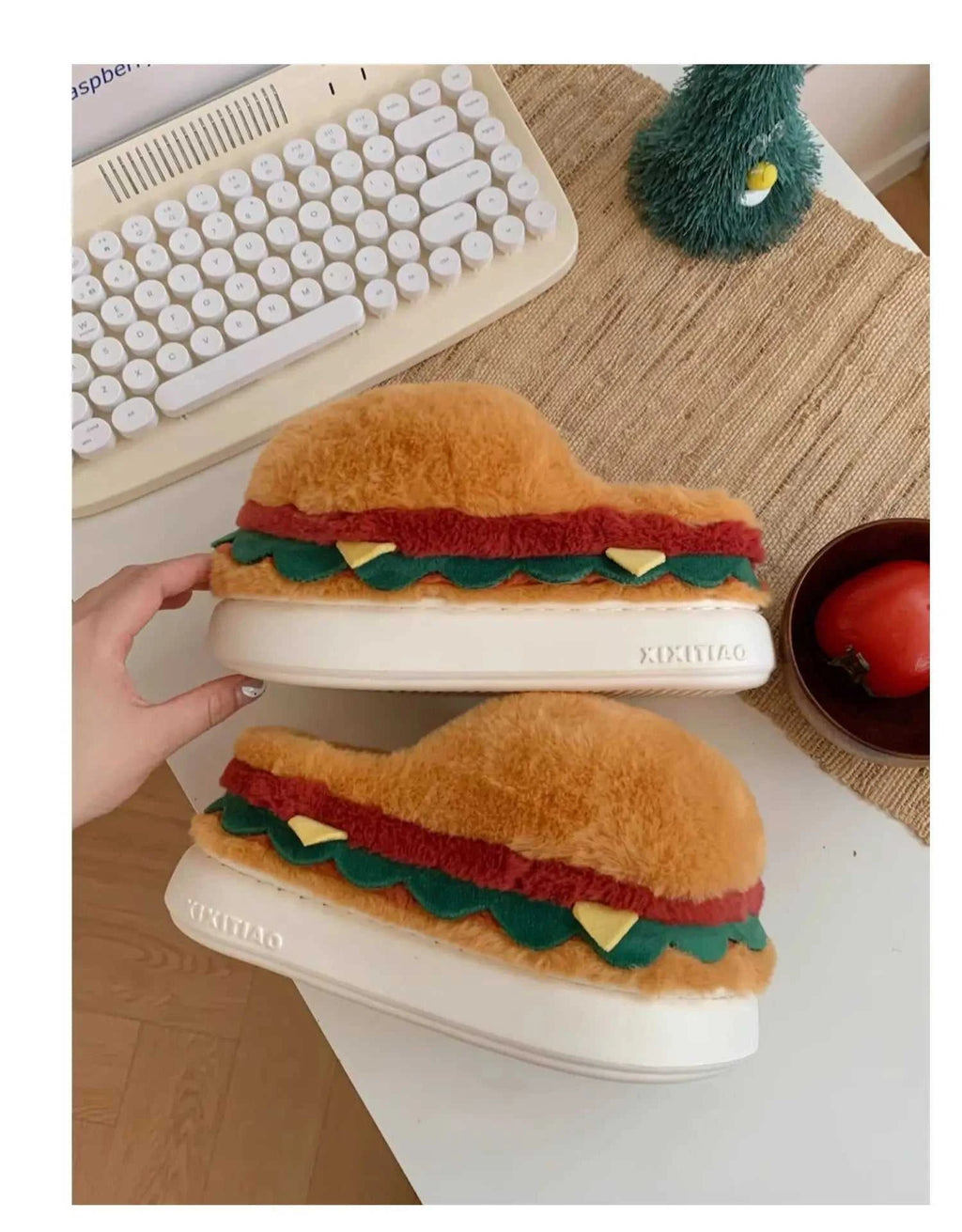 Funny Cute Hamburger Home Slippers Shoes For Men And Women Indoor Household Slippers Warm And Non Slip Winter Fun Couple Cotton The jack market .AU The jack market .AU Step Up Your Style: Trendy Shoes for Every Occasion! $ 75 14:366#Package Cute Burger;200000124:201446565