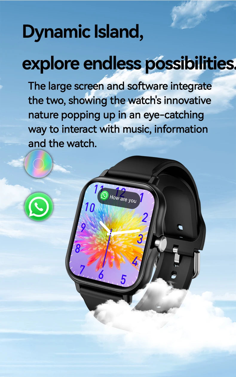 LAXASFIT 2025 New Fashion Smart Watch 1.85-inch HD Screen Bluetooth Calling Smartwatch for Men and Women Holiday Gift