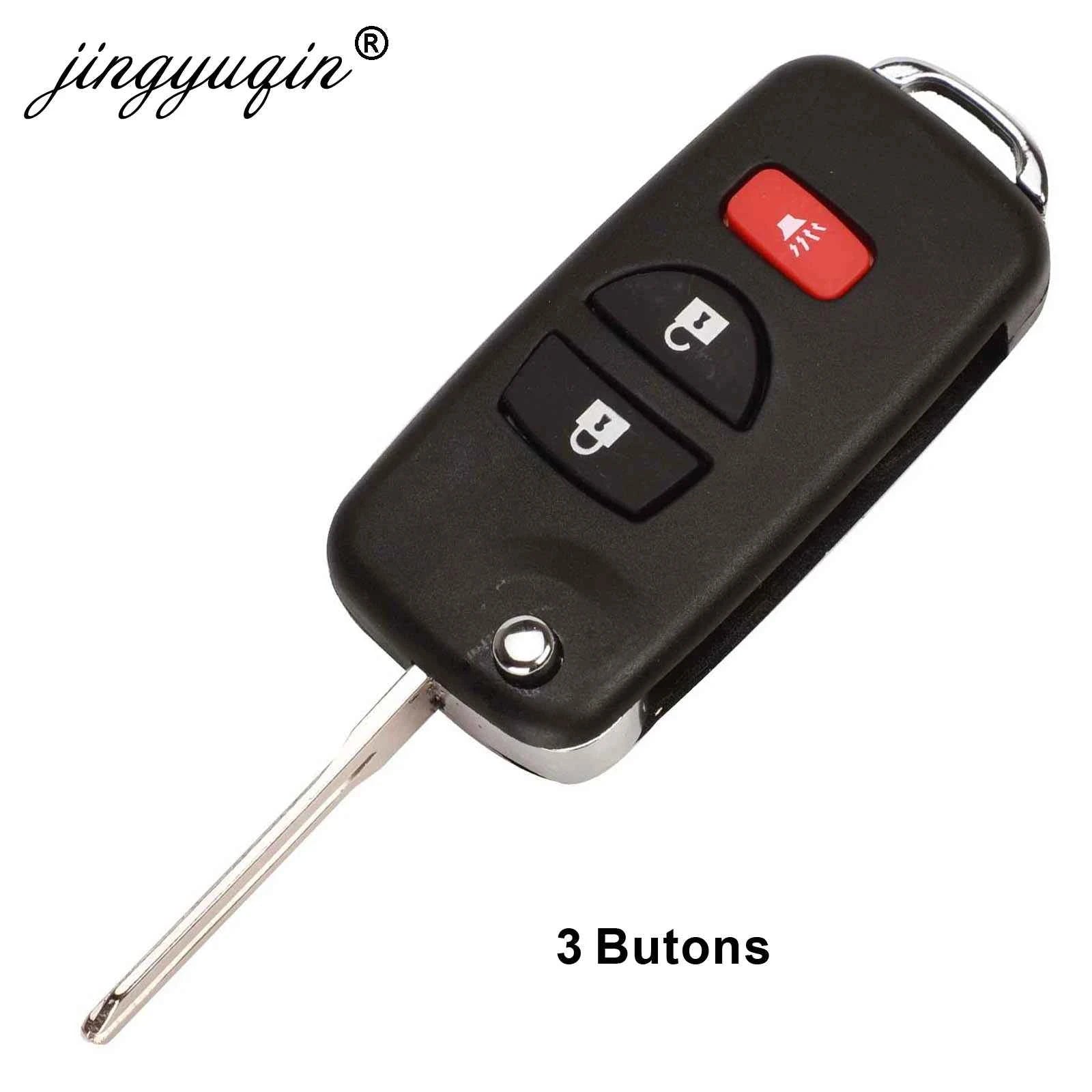 jingyuqin 3/4BT Modified Flip Remote Car Key Shell Case For NISSAN Pathfinder Titan Versa Maxima Frontier Xterra Murano INFINITI