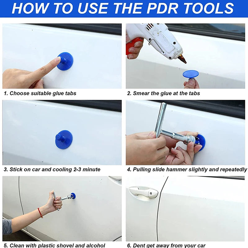 Car Dent Repair Tool Auto Body Part Mechanical Sheet Metal Paintless Dent Removal Puller Kit Hand Tools Kit Set