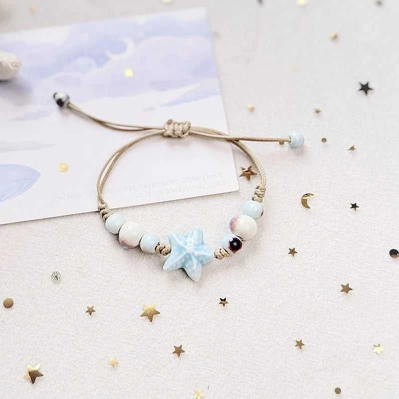 Bohemia Cute Ceramic Starfish Beads Bracelet For Women Handmade Braided Rope Beaded Bracelets Summer Beach Party Charm Jewelry The jack market .AU The jack market .AU Jewellery & Chains $ 46 200001034:361188#BR26Y0107-3