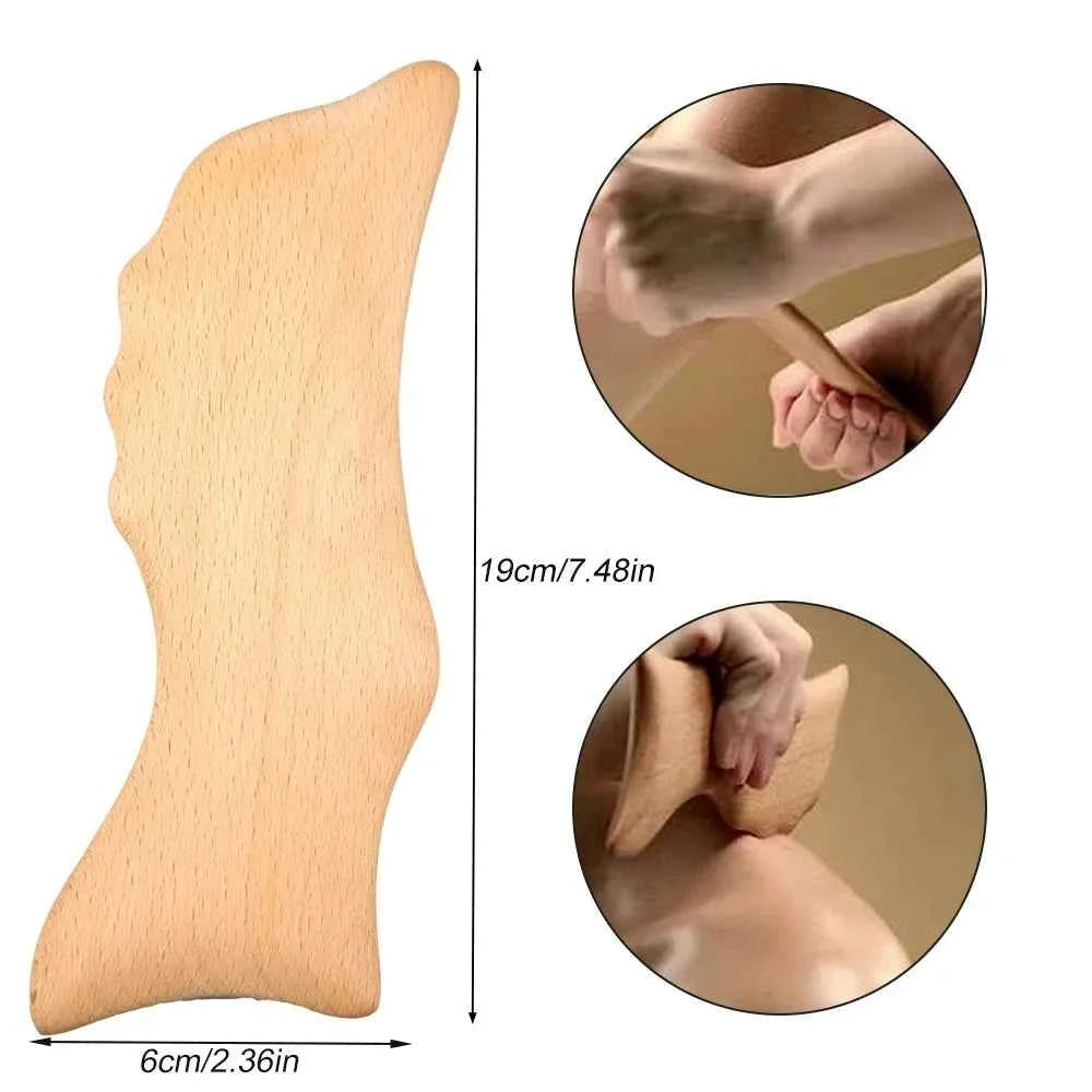 Wooden Whale Gua Sha Massage Tool - Beech Wood for Enhanced Body Circulation & Relaxation