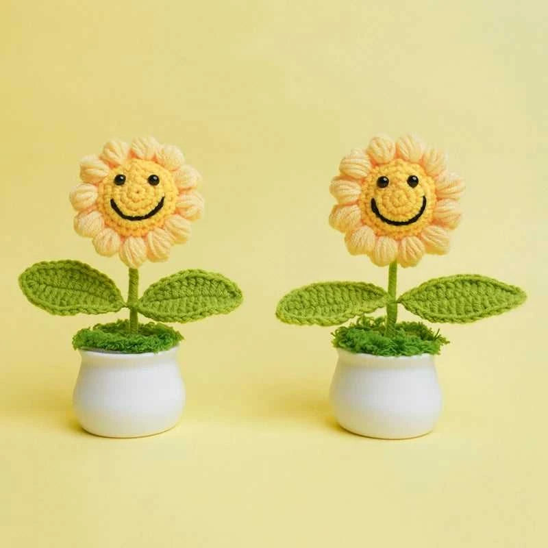 Sunflower Crochet Flower Artificial Hand Woven Flowers Finished Girasol Crochet Plants Wedding Guest Gifts Desktop Decoration The jack market .AU The jack market .AU $ 23 14:200013901#S27