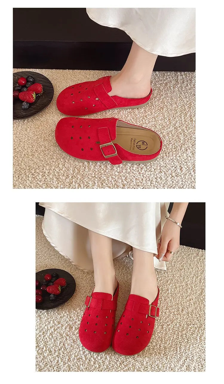 Shevalues 2025 Summer Women's Clogs Slippers With Adjustable Buckle Casual Outdoor Slides Soft Sole Comfortable Women's Sandals