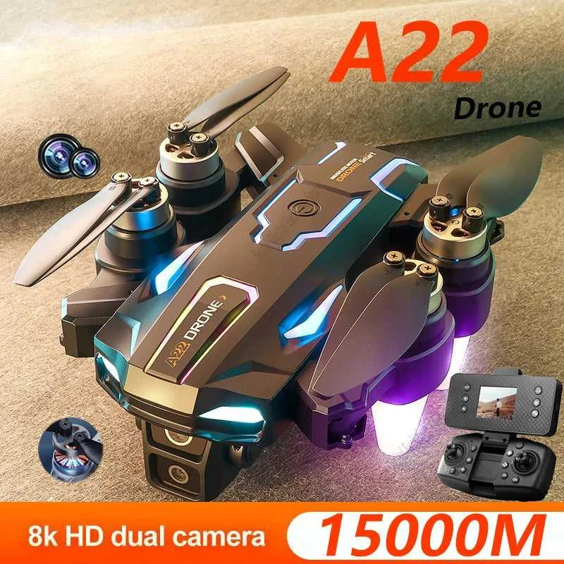 New A22 Drone Aerial 8K HD Dual-Camera GPS Brushless Motor Optical Flow Hovering With Screen Remote Control Folding Drone The jack market .AU The jack market .AU Drones $ 57 14:175#Parking-Apron-Blue