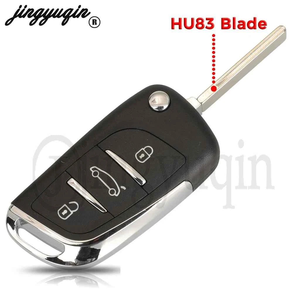 jingyuqin 3 Buttons For Citroen Ds4 2012 C3 2017 C4 201- Fit Peugeot 508 Filp Remote Car Key 433MHz ID46 Chip Fob HU83 VA2 Blade