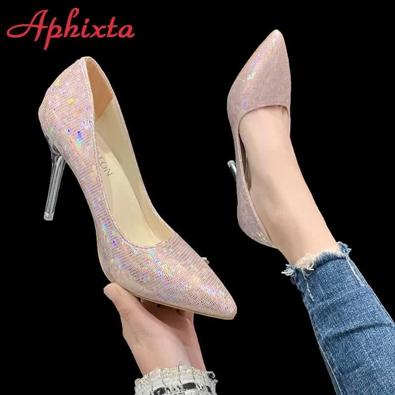 Aphixta 10cm High Tansparent Stiletto Heels Women Pumps Dazzle Colorful Official Party Shoes Big Size 33-50 The jack market .AU The jack market .AU Step Up Your Style: Trendy Shoes for Every Occasion! $ 82 14:173#Pink;200000124:200006266#50
