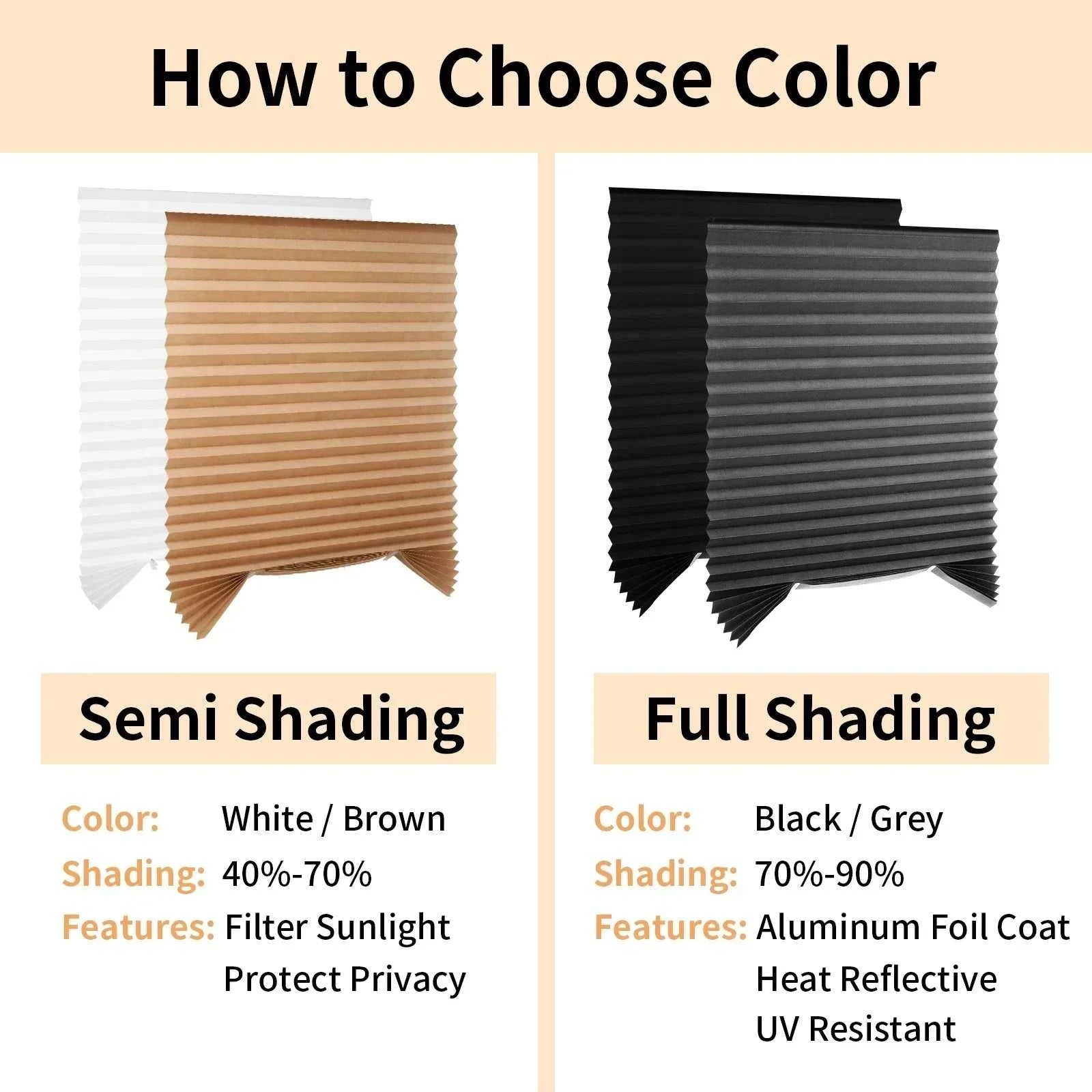 Blind for Window Self Adhesive Pleated Blinds Cordless No Drill Fabric Shutter Room Darkening Shades Blackout Shutters The jack market .AU The jack market .AU Home $ 53 14:496#Black Full blackout