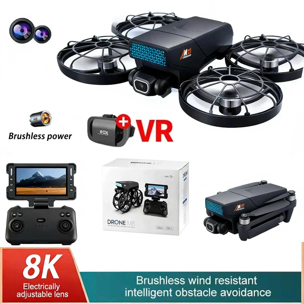 NEW Drone for Beginner with HD Camera 1080P One-Click Take Off/Landing Altitude Hold Headless Mode 360°Flip RC toy airplane The jack market .AU The jack market .AU Drones $ 128 14:193#M8 MAX 8K VR-1B