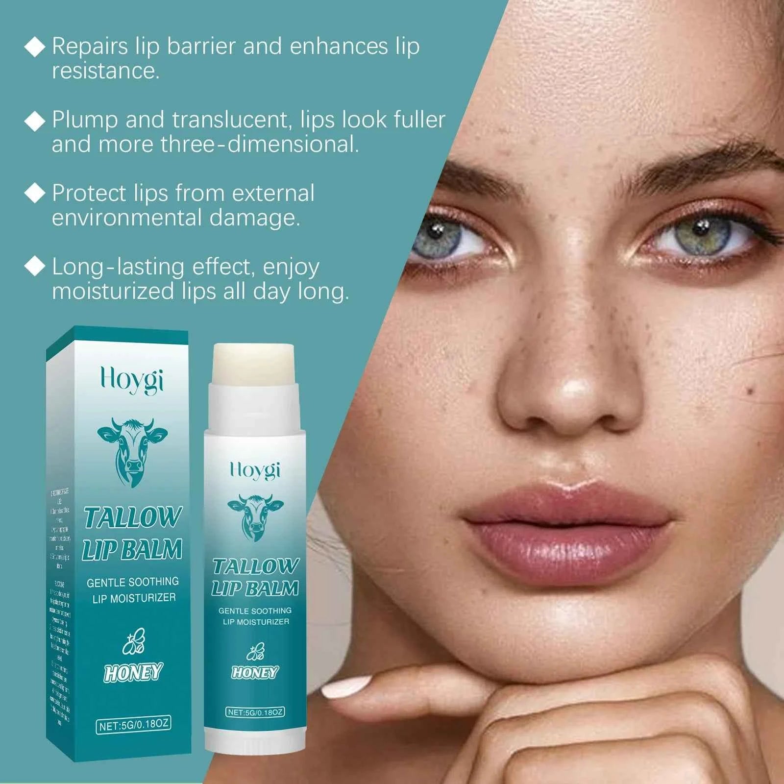 Nourish Tallow Lip Balm – Deep Moisturizing Care for Soft, Plump Lips, Gentle Exfoliation & Reduced Lip Lines