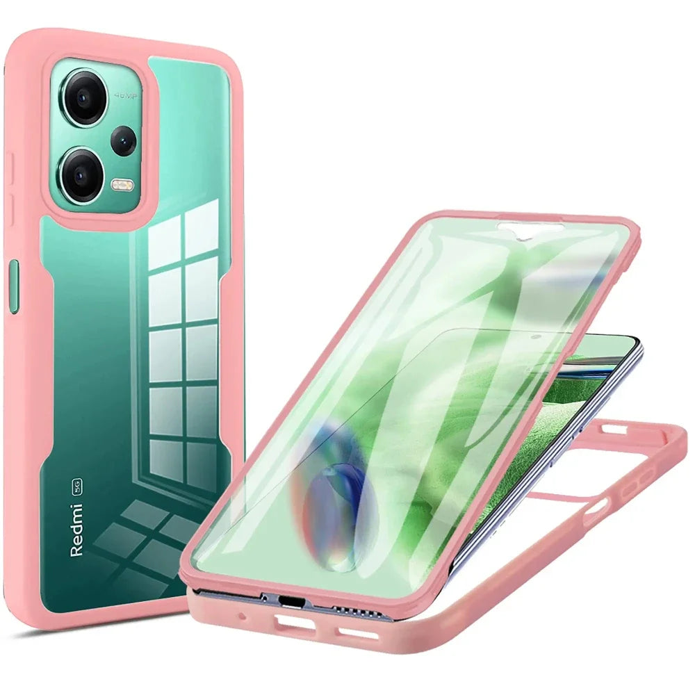 Redmi Note 13 Pro Plus Silicone Case - 360° Shockproof with Built-in Screen Protector for Redmi Note 12 Series