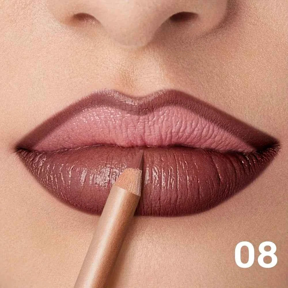 Waterproof Matte Lip Liner, Long Lasting High Pigment Lip Pencil, Smooth Precise Lip Contour for Women