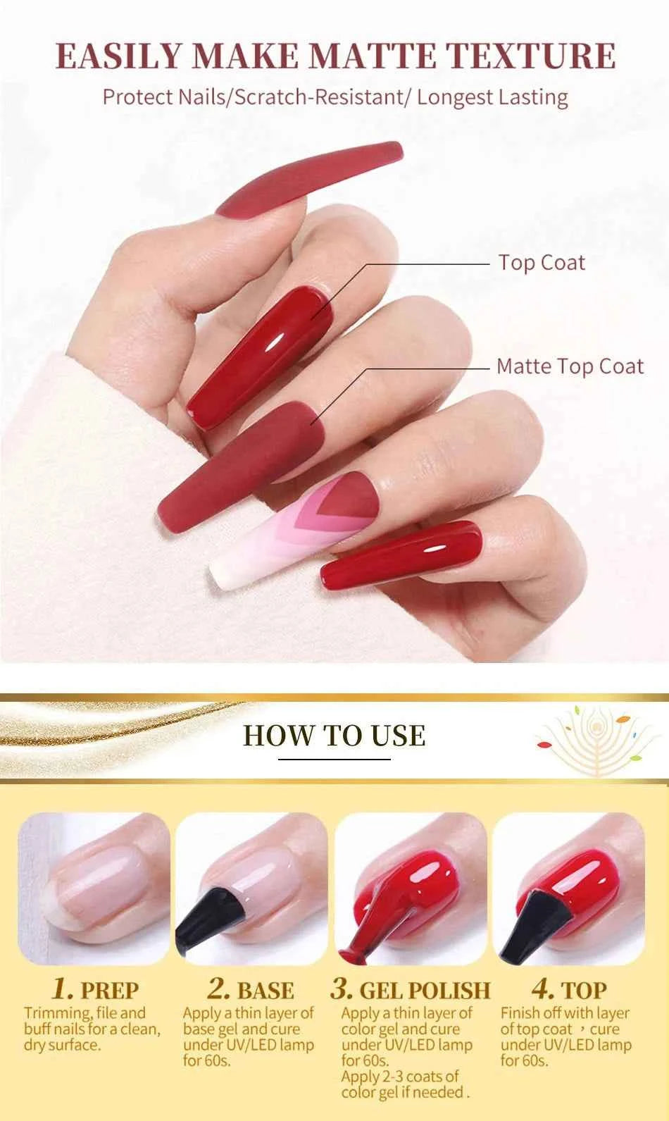 BORN PRETTY 250g Super Top Coat Professional Nail Art Soak Off Top Coat Long-lasting Anti-Stain Functional Gel Polish