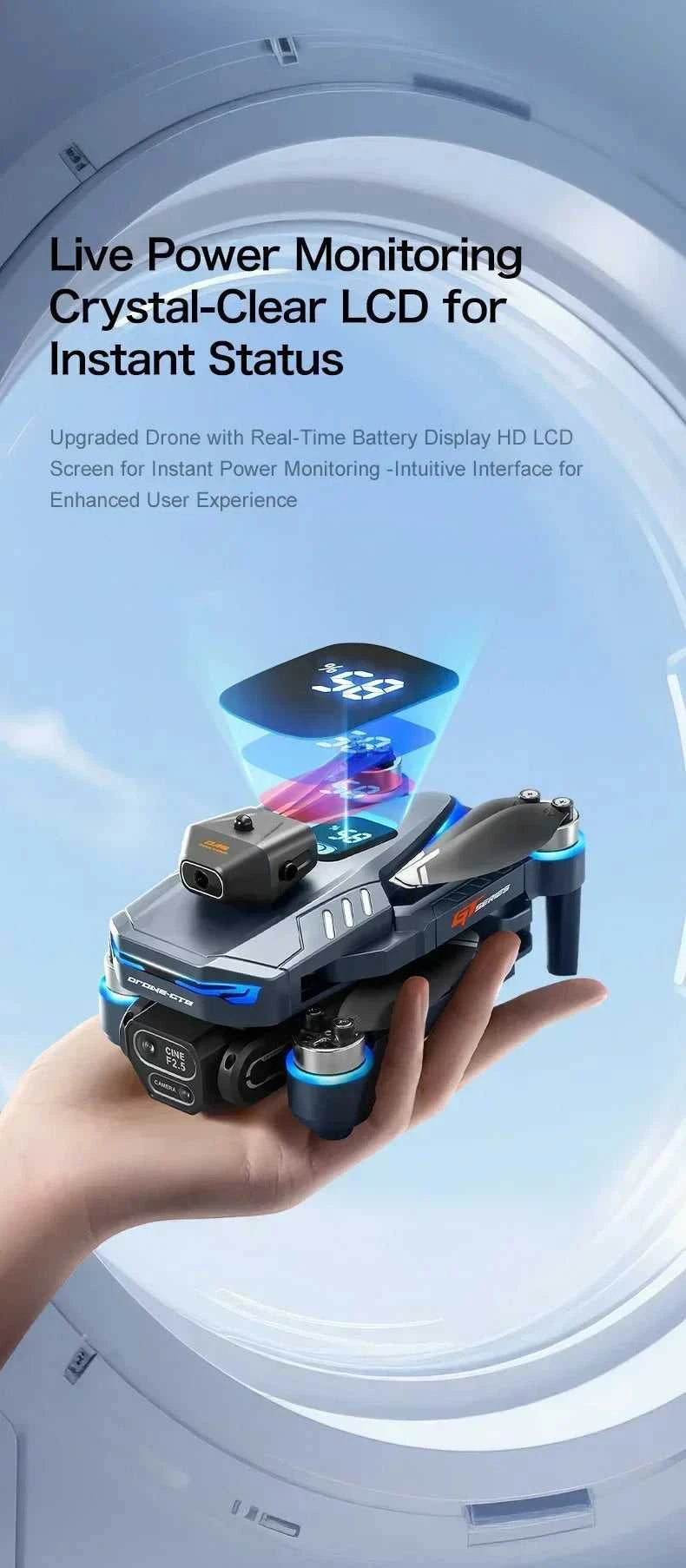 Drone 4K HD GT8 Camera Obstacle Avoidance Aerial Photography Brushless Drone with Screen Foldable RC Drone Quadcopter RTF The jack market .AU The jack market .AU Drones $ 143 14:366#GT8-8K-blue-3B-64G