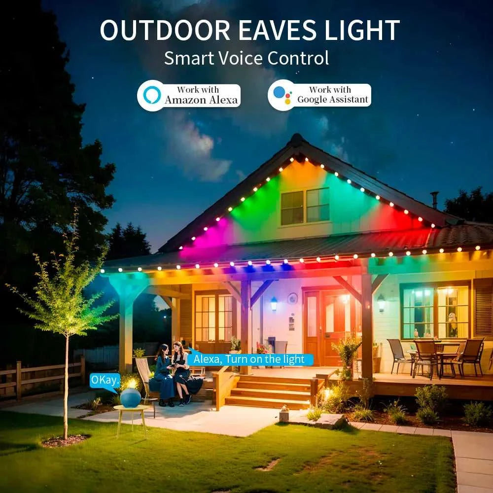 5054 16703IC(WS2811 WS2812B) Outdoor Eaves LED Light String Kit 2.4G BEL+WIFI Controller Work With Alexa Google Home Assistant The jack market .AU The jack market .AU Home $ 224 136:9131281595#Eaves LED Light;14:233220333#UK Plug;380:42061083#45m