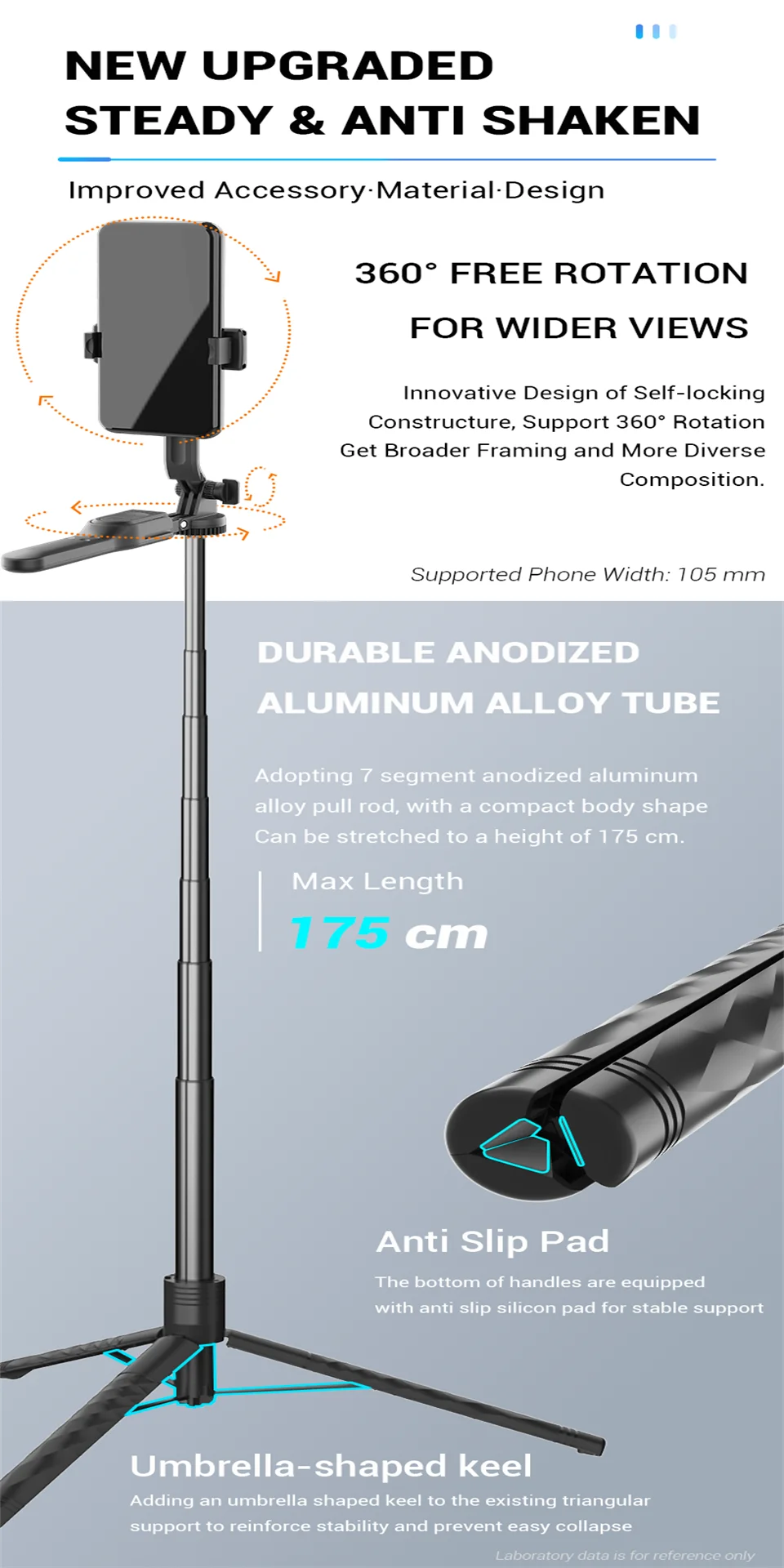 FANGTUOSI 2024 New Wireless Selfie Stick Tripod Foldable Stand For Gopro Action Cameras Smartphones Balance Steady Shooting Live
