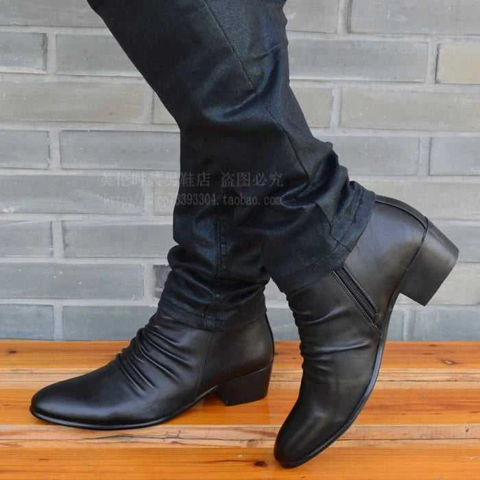 Fashion Genuine Leather Men Ankle Boots High Top Zip Suit Shoes Black Dress Boots Spring Autumn Leather Shoes Men Leather Boots The jack market .AU The jack market .AU Step Up Your Style: Trendy Shoes for Every Occasion! $ 106 14:193;200000124:200000338