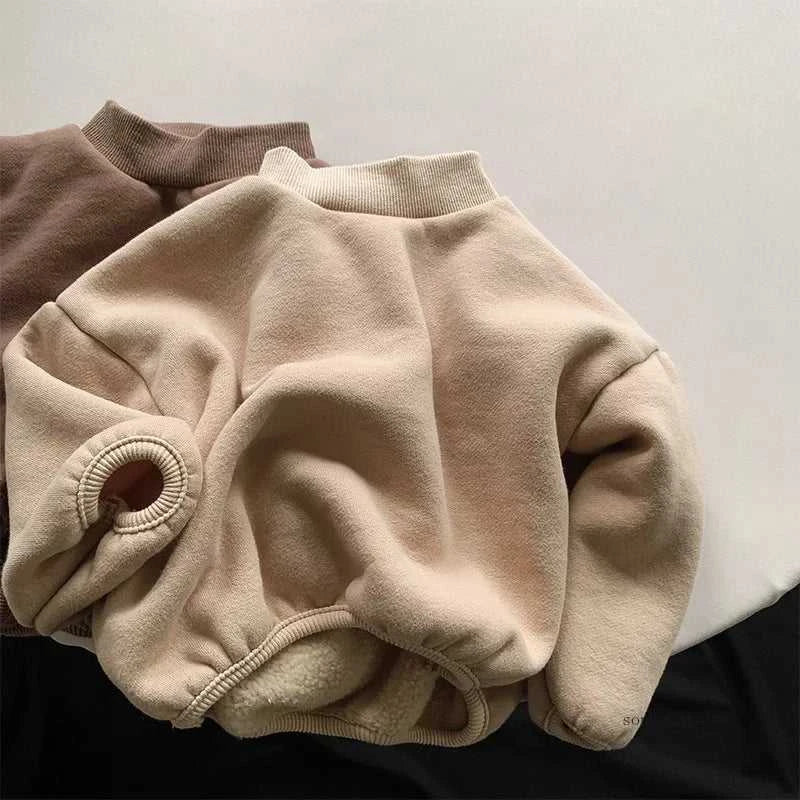 Winter New Baby Fleece Sweatshirt Boys Girls Solid Warm Pullover Plus Velvet Thick Toddler Casual Versatile Tops Kids Clothes The jack market .AU The jack market .AU Mum & Kids: Essential Products for Every Family $ 39 14:365458;200000463:200004191#110 for 4T