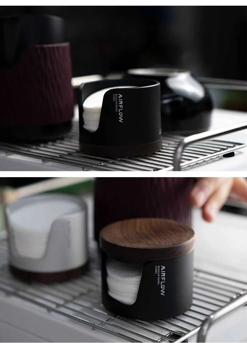 AIRFLOW Coffe Coffee Filter Paper Storage Box 51/53/58mm Round Filter Paper Holder Mocha Pot Filter Paper Dust-proof Storage Box The jack market .AU The jack market .AU $ 49 14:193#Silver