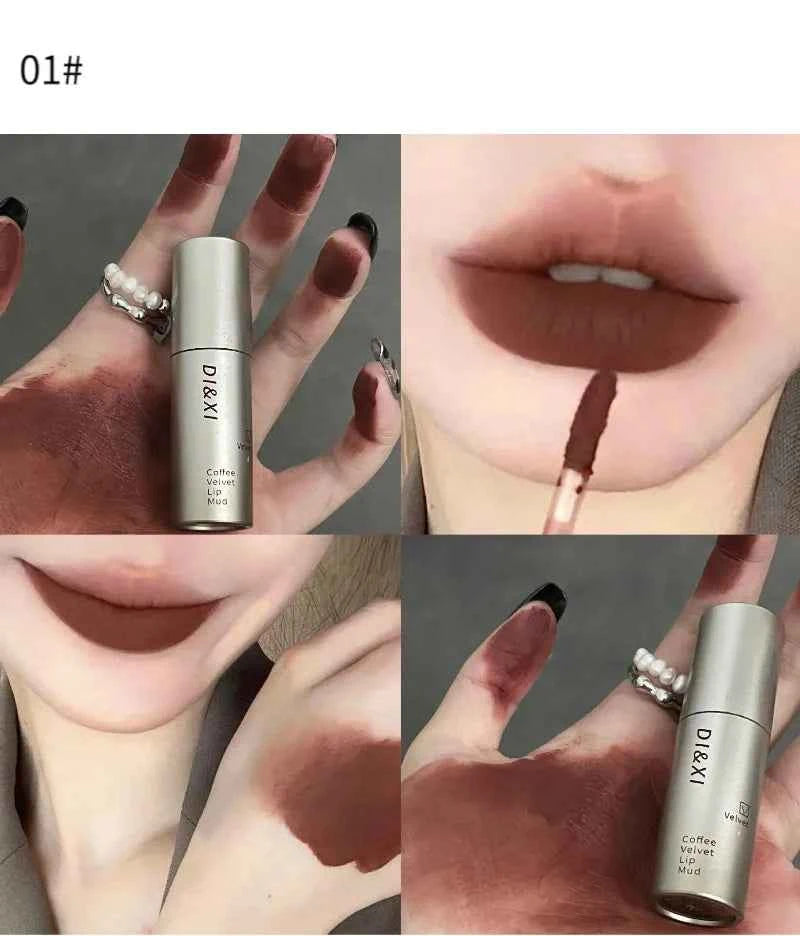 Dark Brown Velvet Matte Lip Gloss - Waterproof Liquid Lipstick for Confident Nude Coffee Brown Lips