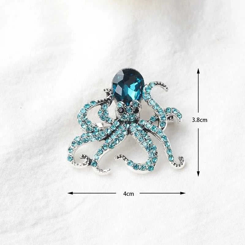 Octopus Enamel Pin Blue Rhinestones Octopus Brooches Pins For Women Men Cute Sea Animal Crystal Jewelry Accesseries Gift The jack market .AU The jack market .AU Jewellery & Chains $ 47 200001033:361181#Pin 1