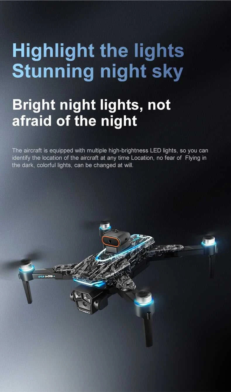 New D13 RC Drone 4K Professional HD Triple Camera 5G WIFI FPV Dron 360° Obstacle Avoidance Brushless Large Screen Quadcopter Toy The jack market .AU The jack market .AU Drones $ 128 14:29#D13-Screen Drone