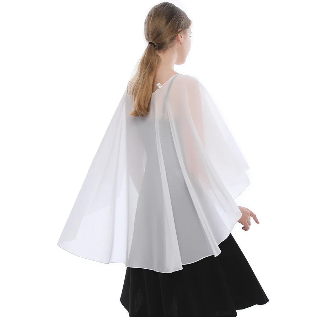 Women Chiffon Capes Shawl Ladies Evening Wedding Party Capes Shrug Ladies Bridal Lightweight Long Shawl and Wraps Dress Cover Up