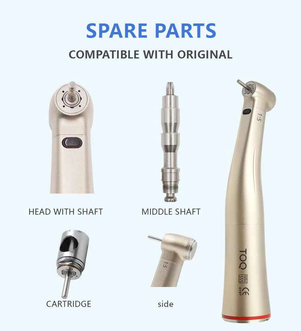 TOQ Dental 1:5  increasing red ring Fiber optic contra angle handpiece Push Button dental handpiece dentist tools