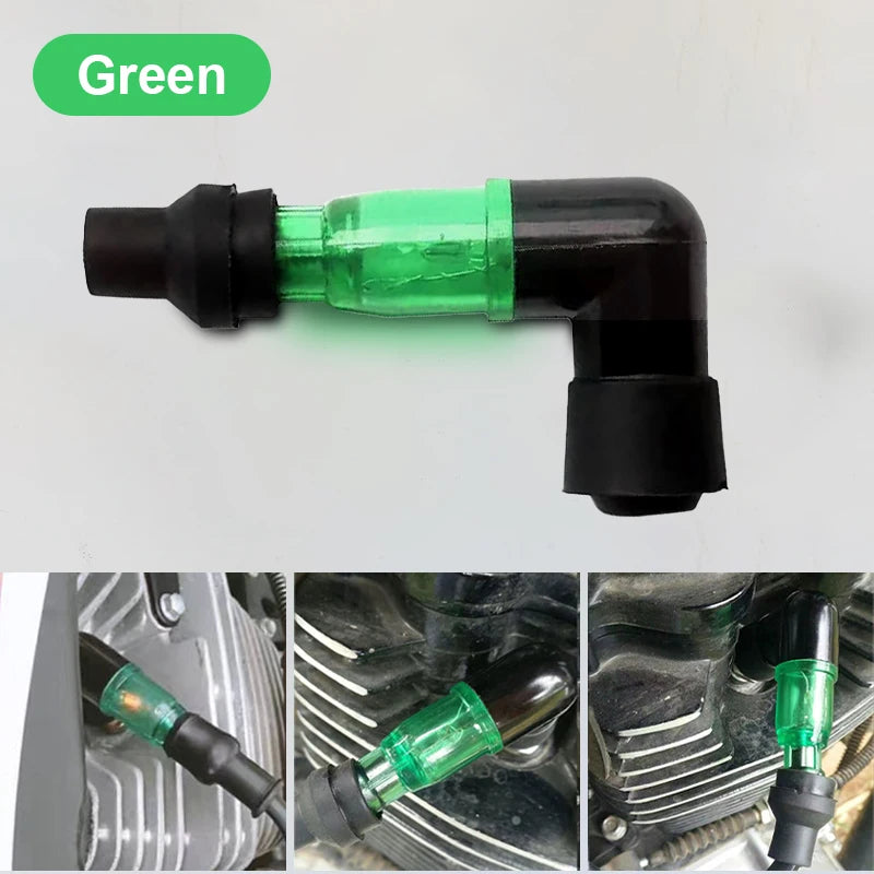BLALION Motorcycle Flash Spark Plug Cap Universall Motorcycle Ignition Spark Plug Cap 90Degree Flashing Spark Plug Cap For Moto