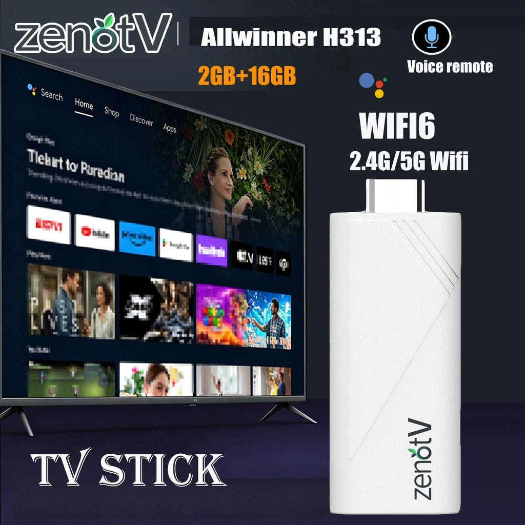 ZENOTV Android TV Stick Allwinner H313 4K 2.4G 5G Wifi 3D Voice Remote 16GB The jack market .AU The jack market .AU Accessories Electronics $ 81 14:193#2GB 8GB