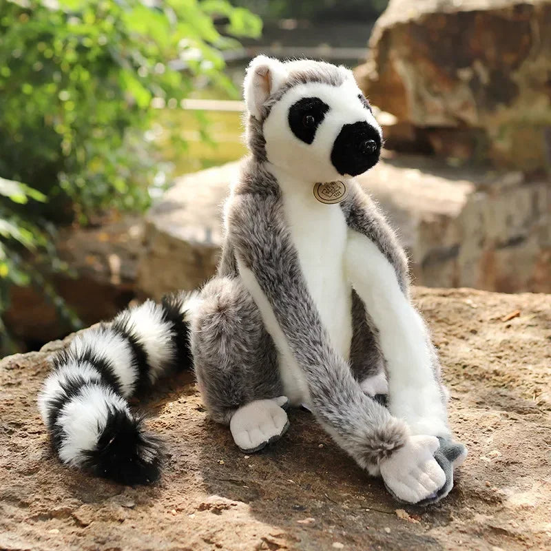 Simulation Lemur Plush Animal Monkey Toys Realistic Kawaii Stuffed Doll Room Decor Soft Pillow Children Boys Birthday Gifts