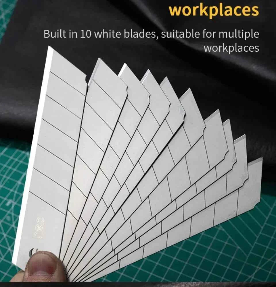 Deli 10Pcs Stainless Steel Snap-Off Utility Knife Blades for Retractable Cutters